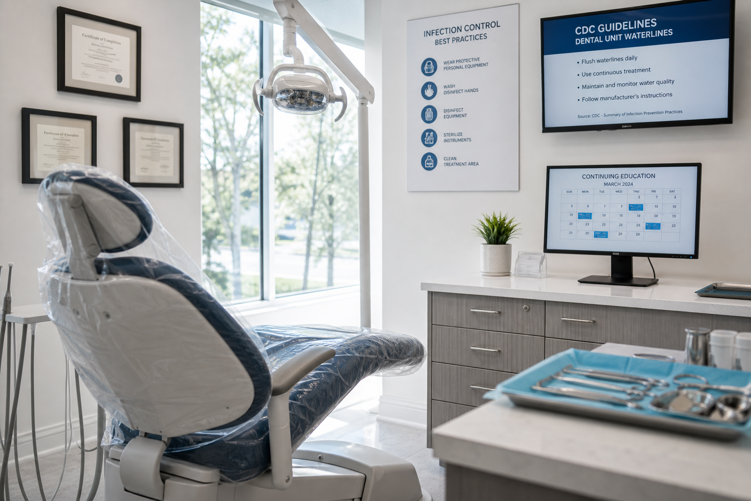 Modern dental practice operatory infection control